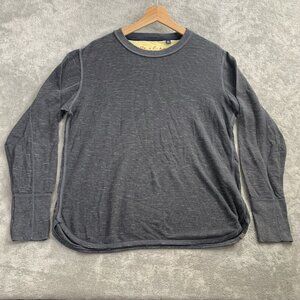 Robert Graham Shirt Mens Medium Waffle Knit Thermal Long Sleeve Tee Gray Casual